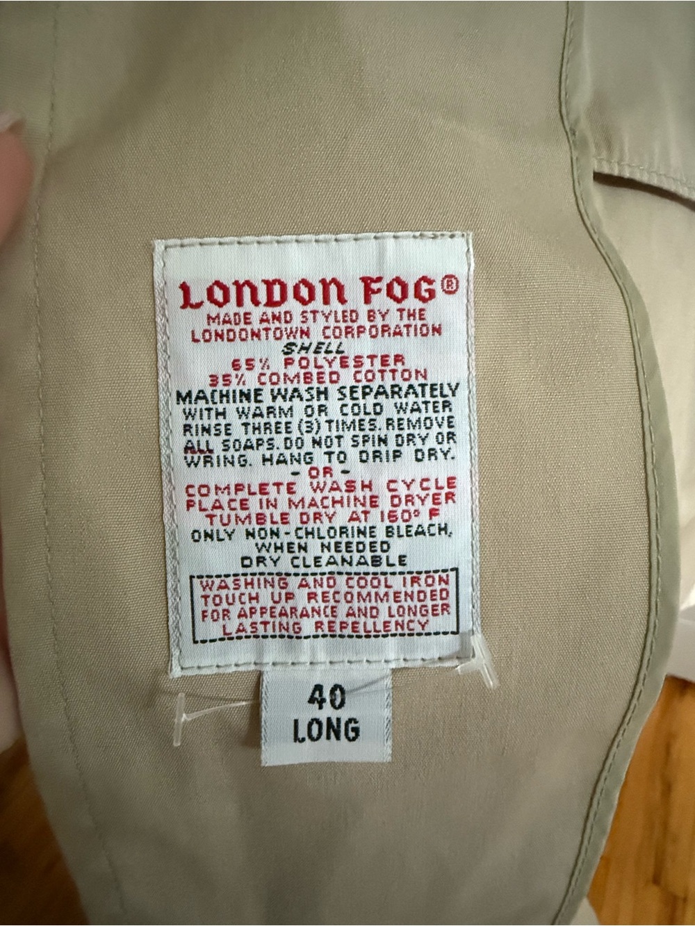Vintage London Fog Trench Coat - Picture 3 of 4